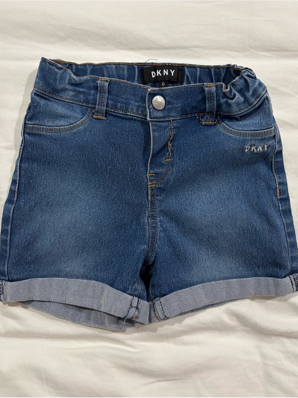 DKNY Two-Tone Blue Denim Shorts